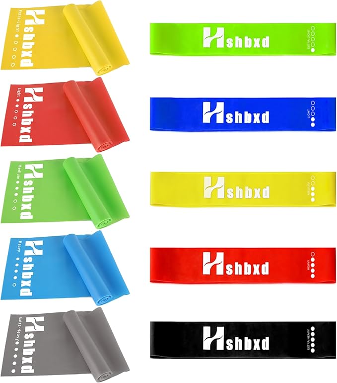 Resistance Bands for Working Out, Physical Therapy Bands, Latex Free Elastic and Exercise Bands Set