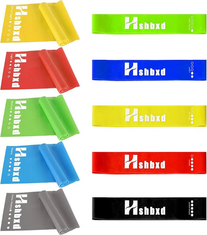 Resistance Bands for Working Out, Physical Therapy Bands, Latex Free Elastic and Exercise Bands Set