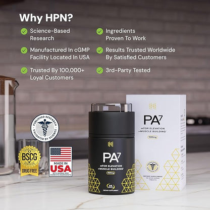 HPN PA(7) Phosphatidic Acid Muscle Builder Top Natural Muscle Builder - Boost mTOR | Build Mass and