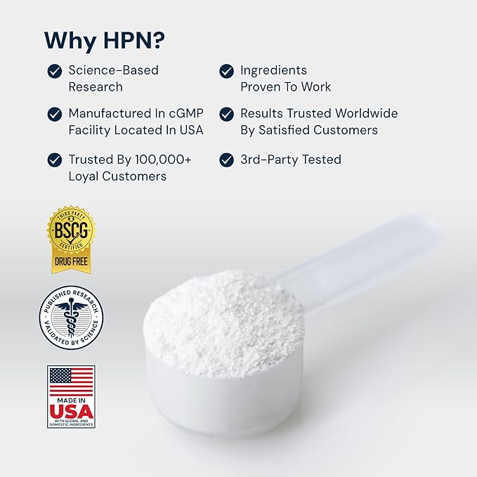 HPN C2 Creatine Monohydrate for Performance, Recovery, Strength, Working Out, Vegan, Non-GMO, Dairy