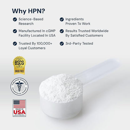 HPN C2 Creatine Monohydrate for Performance, Recovery, Strength, Working Out, Vegan, Non-GMO, Dairy