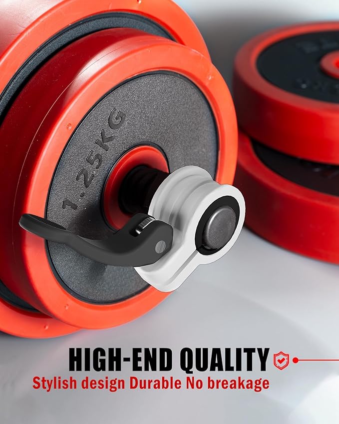 Narrow Barbell Clips 2.5cm Width for Olympic Bars, 0.9-1.18inch Adjustable Weight Clamps, Quick