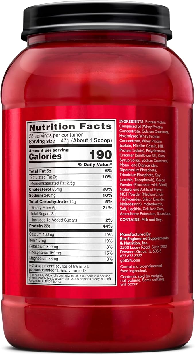 BSN SYNTHA-6 Whey Protein Powder with Micellar Casein, Milk Isolate, Chocolate Milkshake, 28
