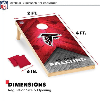 NFL Football 2' x 4' Regulation Size Solid Wood Cornhole Set with Direct Print HD Team Graphics