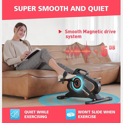 YOSUDA Under Desk Bike Pedal Exerciser - Magnetic Mini Exercise Bike for Arm/Leg Exercise, Desk