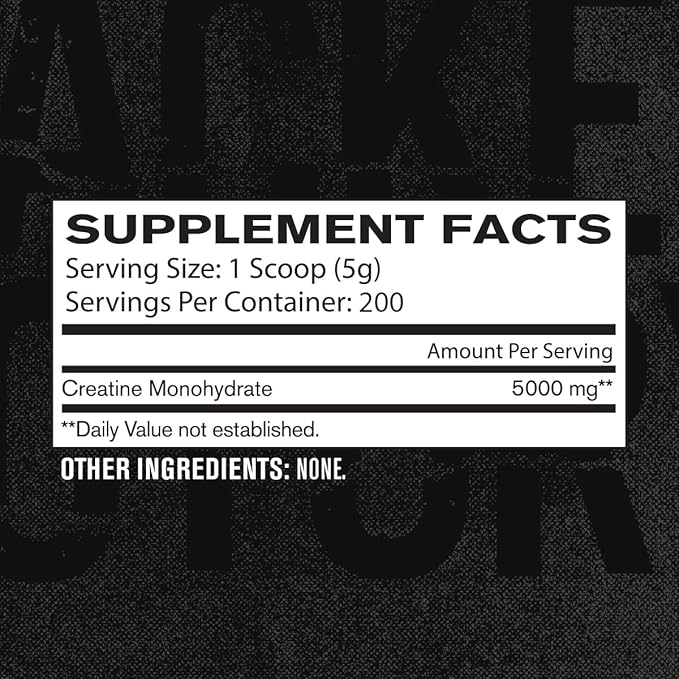 Jacked Factory Creatine Monohydrate Powder 1000g - 5g Daily Creatine Supplement for Men and Women