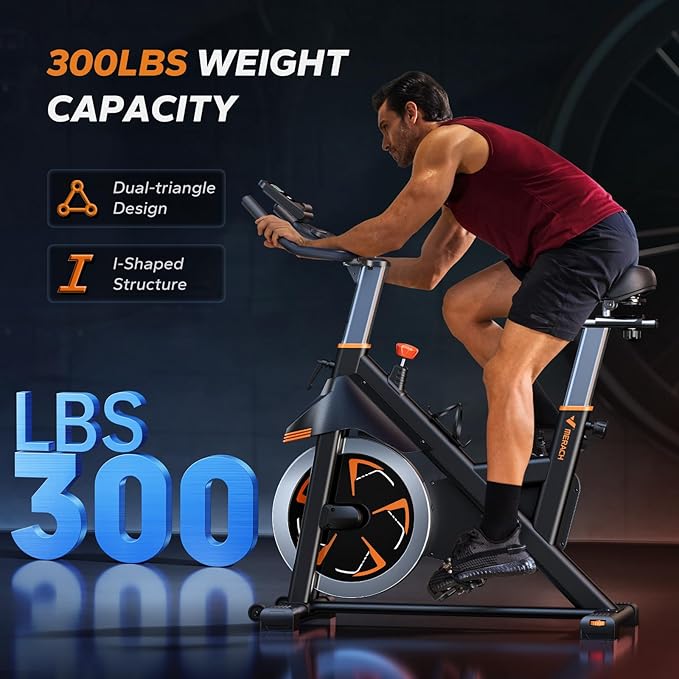 MERACH Magnetic Exercise Bike, Indoor Cycling Bike with Self-Developed App, 350 lbs Weight Capacity
