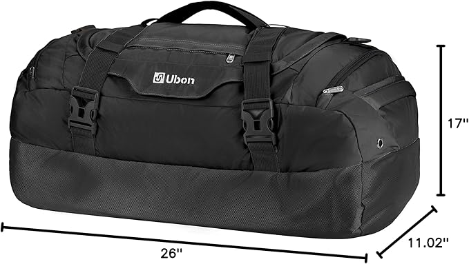 Ubon Large Duffel Bag Weekender Bags with Shoe Compartments 4-Way Sports Gym Backpack with Padded