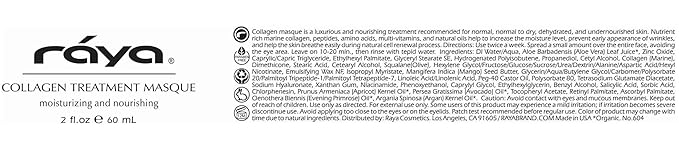 Raya Collagen Treatment Masque (604) | Nourishing Facial Treatment Mask for Combination, Dry