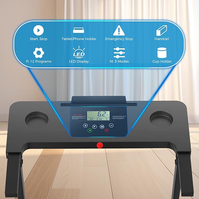 Portable Foldable Treadmills for Home, Small Folding Treadmill for Home Office with 300 LBS