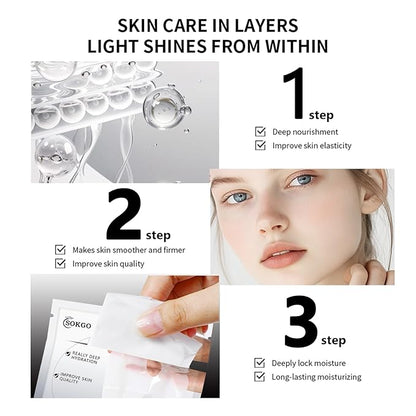Low Molecular Weight Collagen Overnight Hydrogel Mask, Enhances Skin Elasticity, Reduces Pores