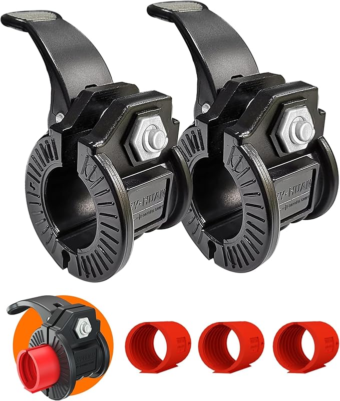 Barbell Clips 1 Inch Quick Release Weight Clamps 0.9-1.18inch Multi-Size Adjustable Olympic Clamps