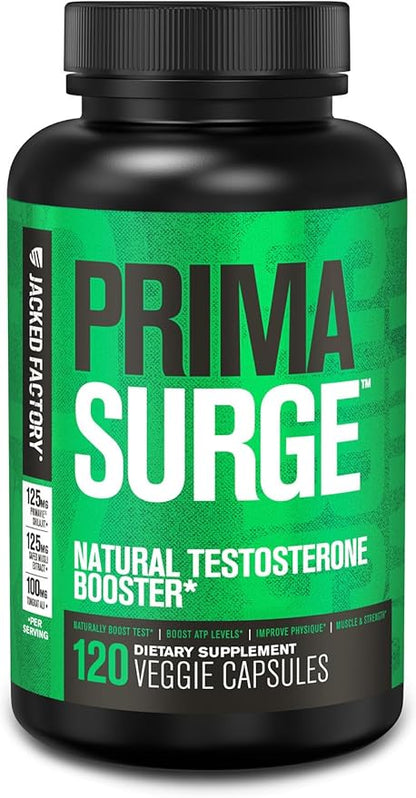 Jacked Factory Testosterone Booster for Men PRIMASURGE - w/Tongkat Ali, PrimaVie, Ashwagandha