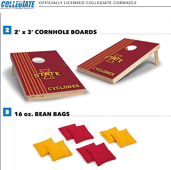 2' x 3' Solid Wood Cornhole Set with Direct Print HD Team Graphics – Great Gift for Any NCAA Fan!