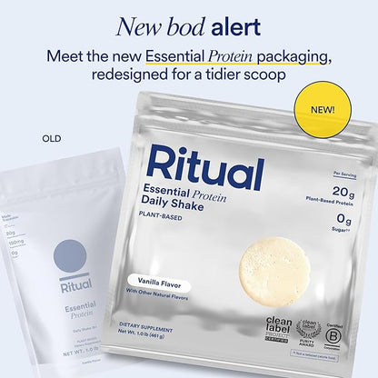 Ritual Vegan Protein Powder with BCAA: 20g Organic Pea Planted-Based Protein from Regenerative
