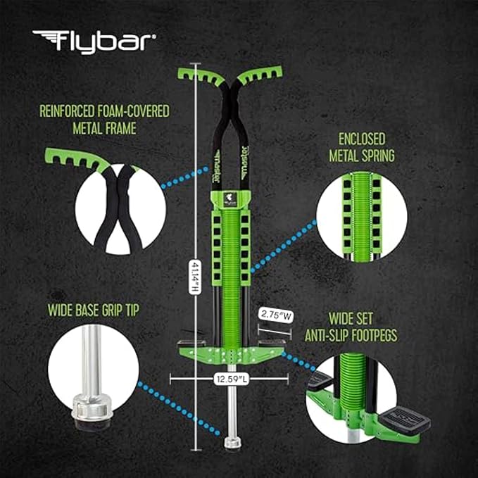 Flybar Master Pogo Stick for Kids Ages 9+, 80–160 lbs – Easy Grip Handles – Active Exercise Toy for