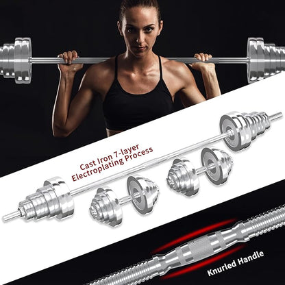 VIVITORY Fitness Dumbbells Set, Adjustable Weight Sets up to 11/22/44/66/110 lbs, with Metal