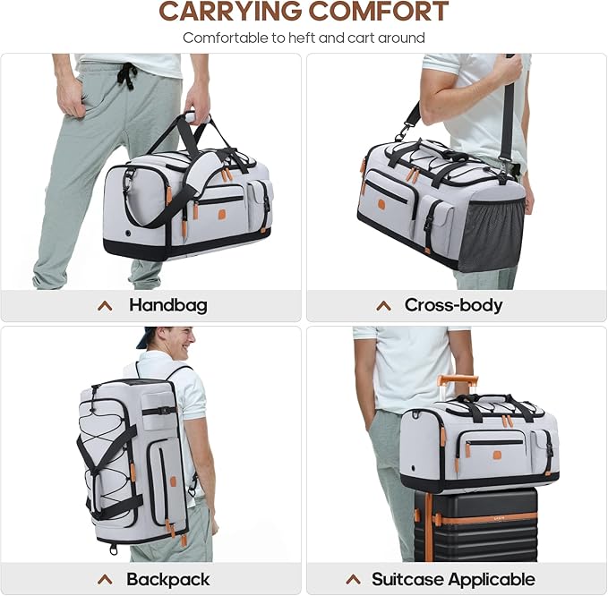 Gym Bag for Men and Women with Shoe & Laptop Compartment, 3-in-1 Sports Travel Duffel Bag