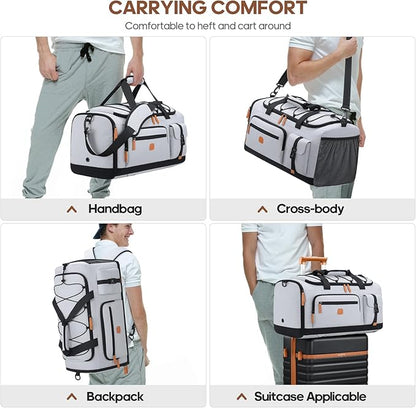 Gym Bag for Men and Women with Shoe & Laptop Compartment, 3-in-1 Sports Travel Duffel Bag