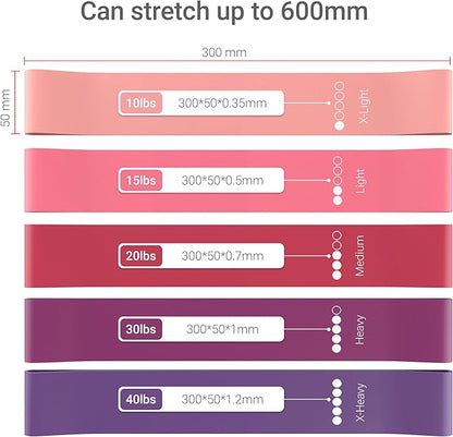 TechStone Resistance Bands Set for Men and Women, Pack of 5 Different Levels Elastic Band for Home
