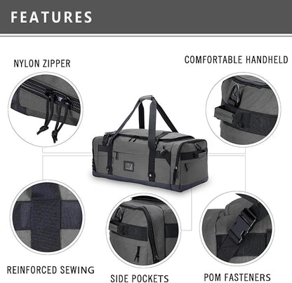 Large Duffle Bag for Travel - Men & Women, Foldable Gym Duffle Backpack, Heavy Duty Tactical
