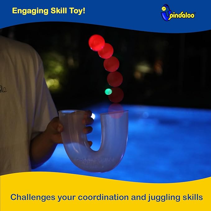 pindaloo Original Led Light Neon Skill Game with 2 Balls- Gifts for Kids and Adults Indoor &