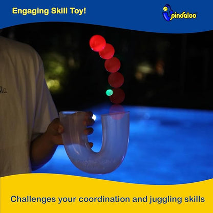 pindaloo Original Led Light Neon Skill Game with 2 Balls- Gifts for Kids and Adults Indoor &