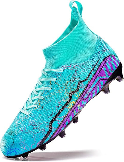 Soccer Cleats Mens Football Cleats Professional Soccer Shoes High-Tops Non-Slip Spikes for Big Boys