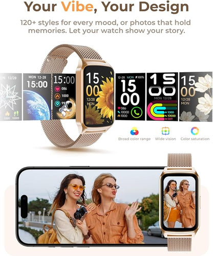 Fitness Tracker Watch for Women Men, Step Counter Work For iPhone and Android, IP68 Waterproof