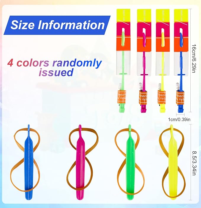 60pcs Led Arrow Helicopter Flying Toy Party Fun Gift Elastic Slingshot Flying Copters Birthdays