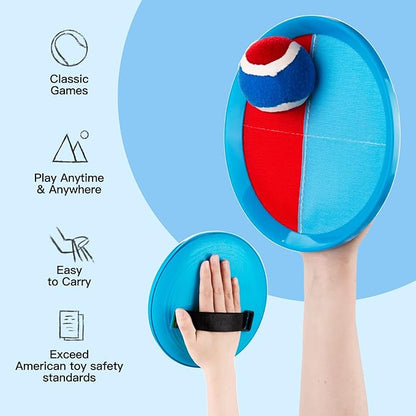 EVERICH Upgraded Toss and Catch Ball Game Set - Indoor and Outdoor Games for Kids 3-12, Beach Sand