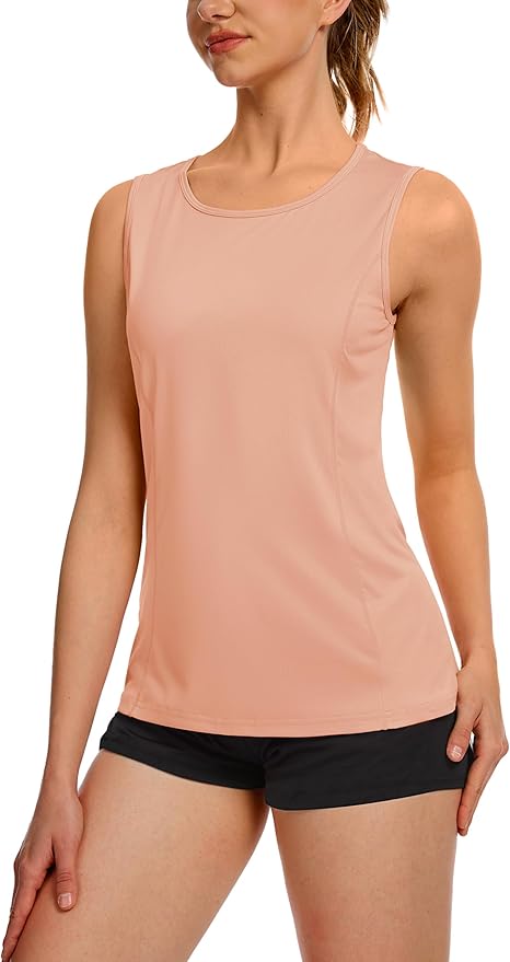 TACVASEN Women's UPF 80+ Workout Tank Top Sleeveless Quick Dry Sun Protection Hiking Athletic Gym