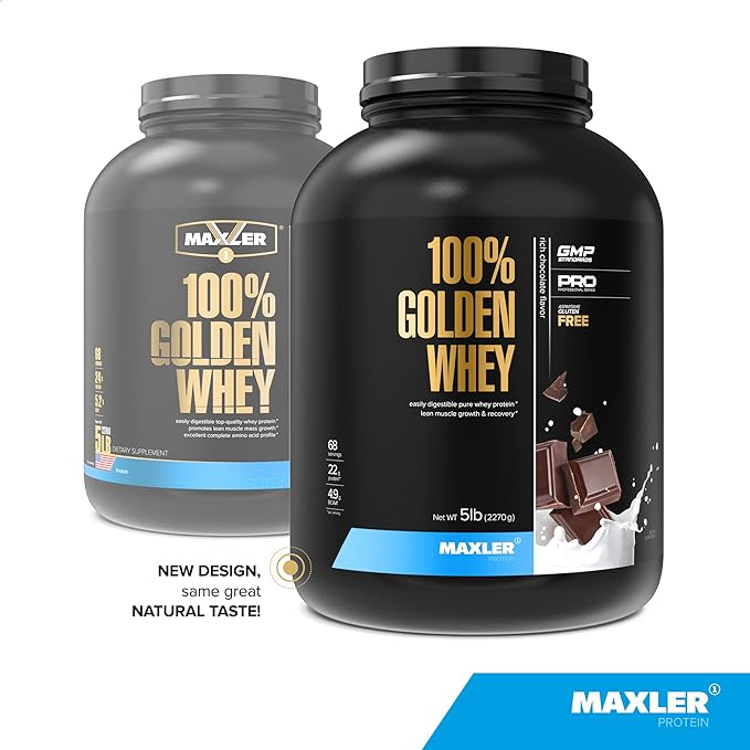 Maxler 100% Golden Whey - 22g of Protein per Serving - High Protein, Low Fat, Low Carb, Complete