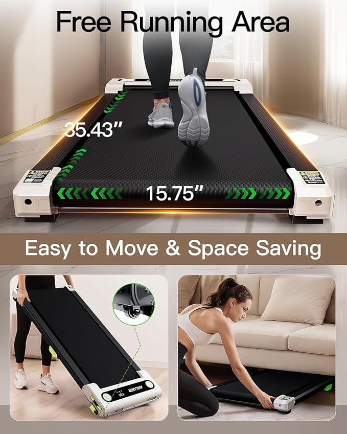 Walking Pad with Incline, Akluer Incline Treadmills for Home, 2.5 HP Under Desk Treadmill Small