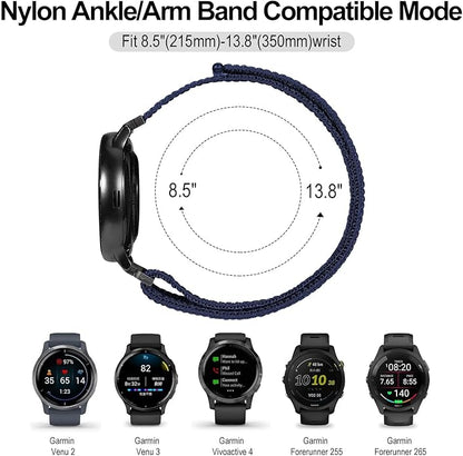 22mm Sport Ankle/Arm Band Compatible with Amazfit Helio, Quick Release Breathable Nylon Bicep Strap