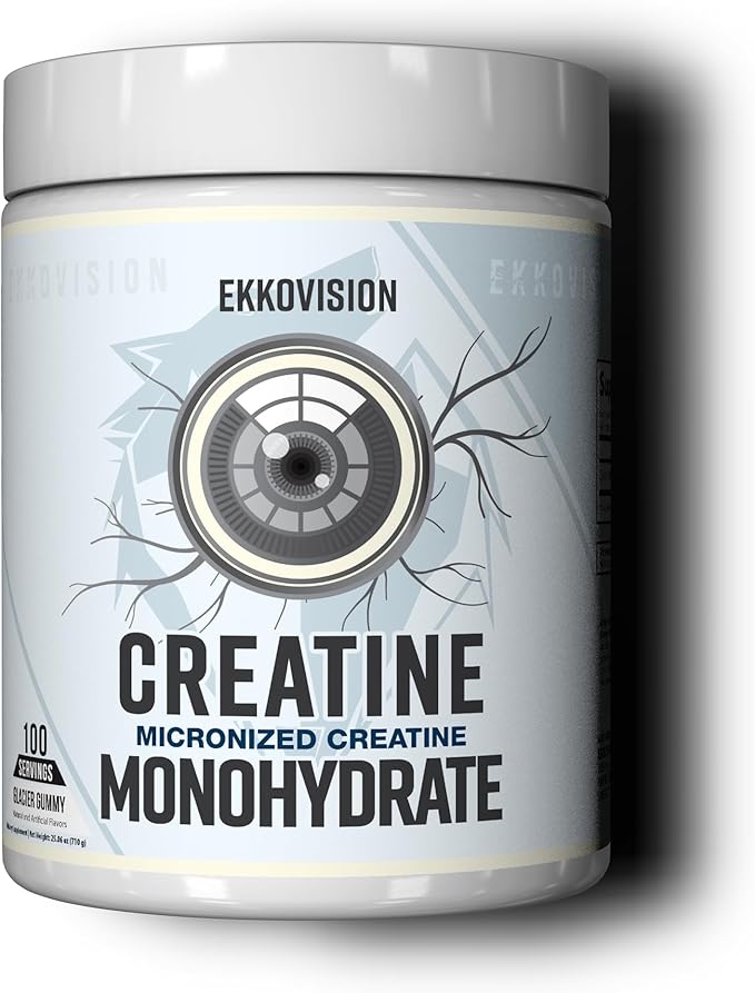 Ekkovision Creatine Monohydrate Powder, Micronized, Glacier Gummy, Pre Workout & Post Workout