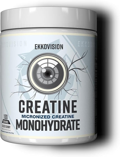 Ekkovision Creatine Monohydrate Powder, Micronized, Glacier Gummy, Pre Workout & Post Workout