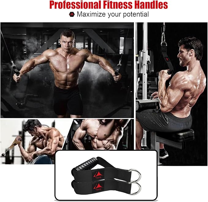 Heavy Duty Gym Workout Handles Attachment for Cable Machine,Resistance Band,Pulley System Home