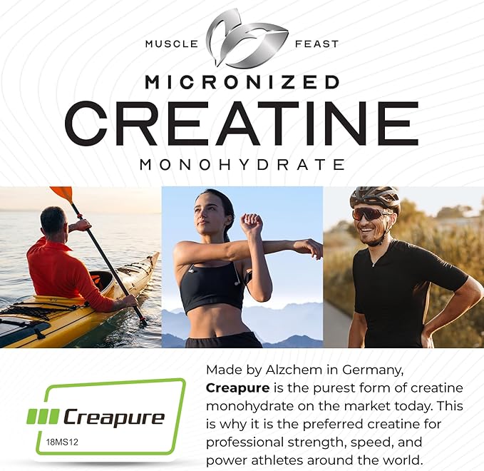 Muscle Feast Creapure - Micronized Creatine Monohydrate Powder | Premium Pre-Workout or