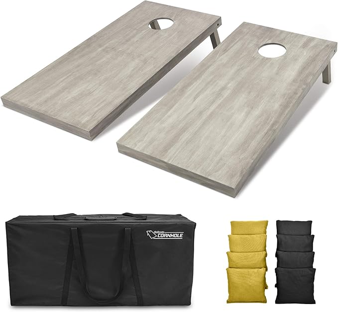 GoSports 4 ft x 2 ft Regulation Size Wooden Cornhole Boards Set - Includes Carrying Case and Bean