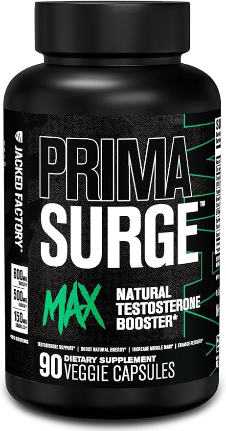 Jacked Factory Primasurge Max Testosterone Booster for Men - Natural Testosterone Supplement with