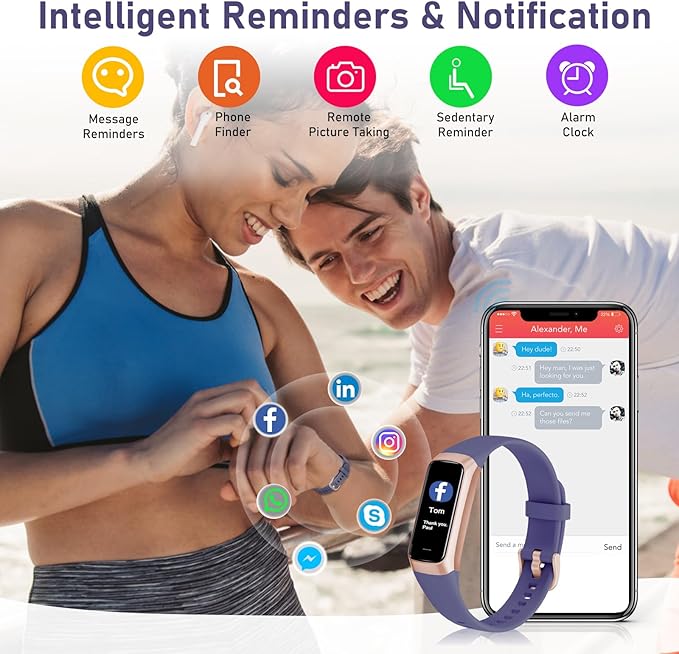 Fitness Tracker with 24/7 Heart Rate, Blood Oxygen Blood Pressure Sleep Monitor, Activity Trackers