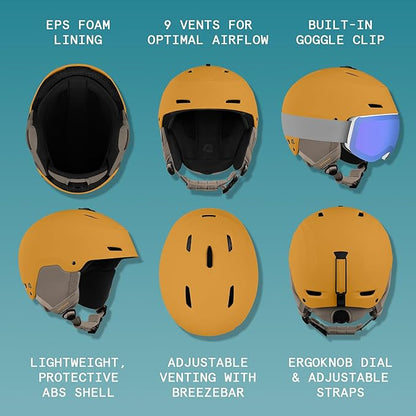 Retrospec Zephyr Ski Helmet - Snowboard Helmet for Adults & Youth - Adjustable Fit with Breathable