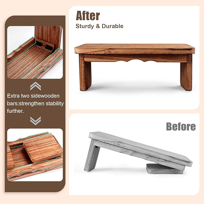 Yoga Meditation Benches - Yoga Bench,Wooden Zen Meditation Stool Kneeling Bench for Yoga Practice