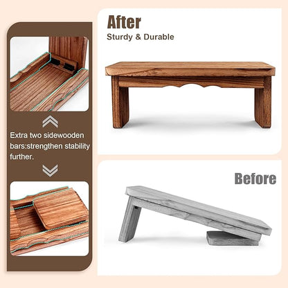 Yoga Meditation Benches - Yoga Bench,Wooden Zen Meditation Stool Kneeling Bench for Yoga Practice