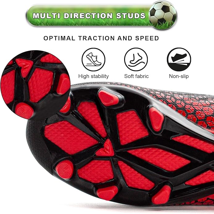 RUNIC Kids Soccer Cleats for Boys and Girls - Small and Big Kid Athletic Outdoor Football Shoes