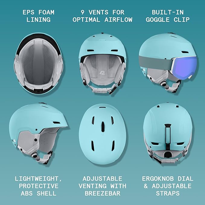 Retrospec Zephyr Ski Helmet - Snowboard Helmet for Adults & Youth - Adjustable Fit with Breathable