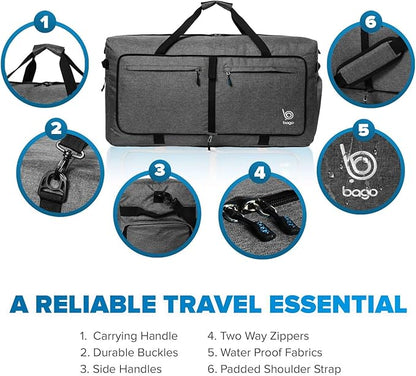 Bago Big XXL Foldable Duffel Bags for Traveling Women & Men - 140L Packable Duffle Bag for Travel
