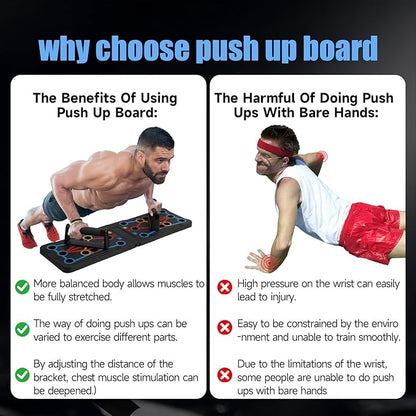 Foldable PushUp Stands Board Fitness,Workout Equipment for Home Gym, Men & Women Adjustable Pushup