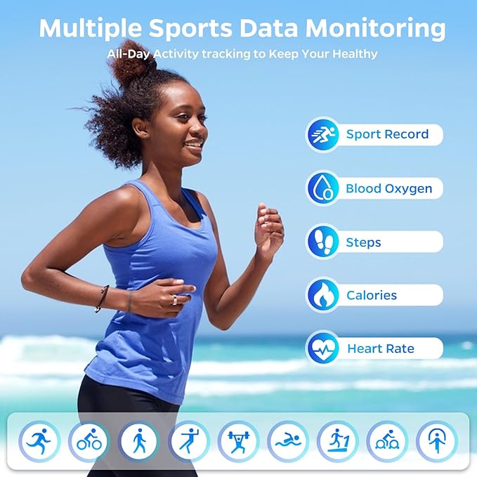 Ultra-Thin Smart Ring for Women Men,Sleep Tracker Ring with Heart Rate, Waterproof Fitness Ring for